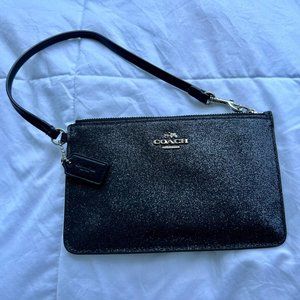 Coach Black Glitter Wristlet